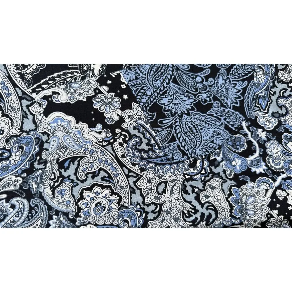 Carmen Marc Valvo Womens Blue Floral Paisley Sleeveless Blouse Size Large - Picture 4 of 6